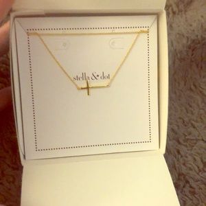 Stella & Dot Gold Plated Cross Necklace
